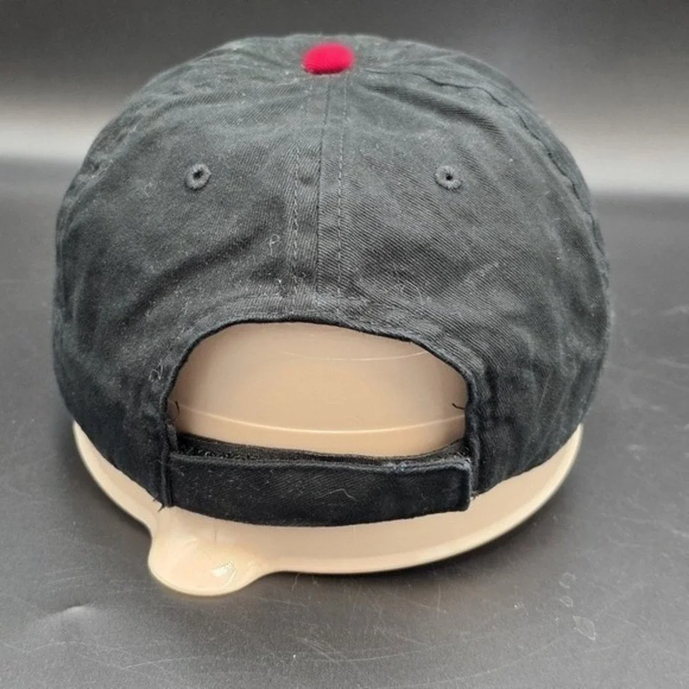 Otto Big Hairy Dog Black Red Embroidered Baseball Cap Hat 22-688 Adjustable OSFM